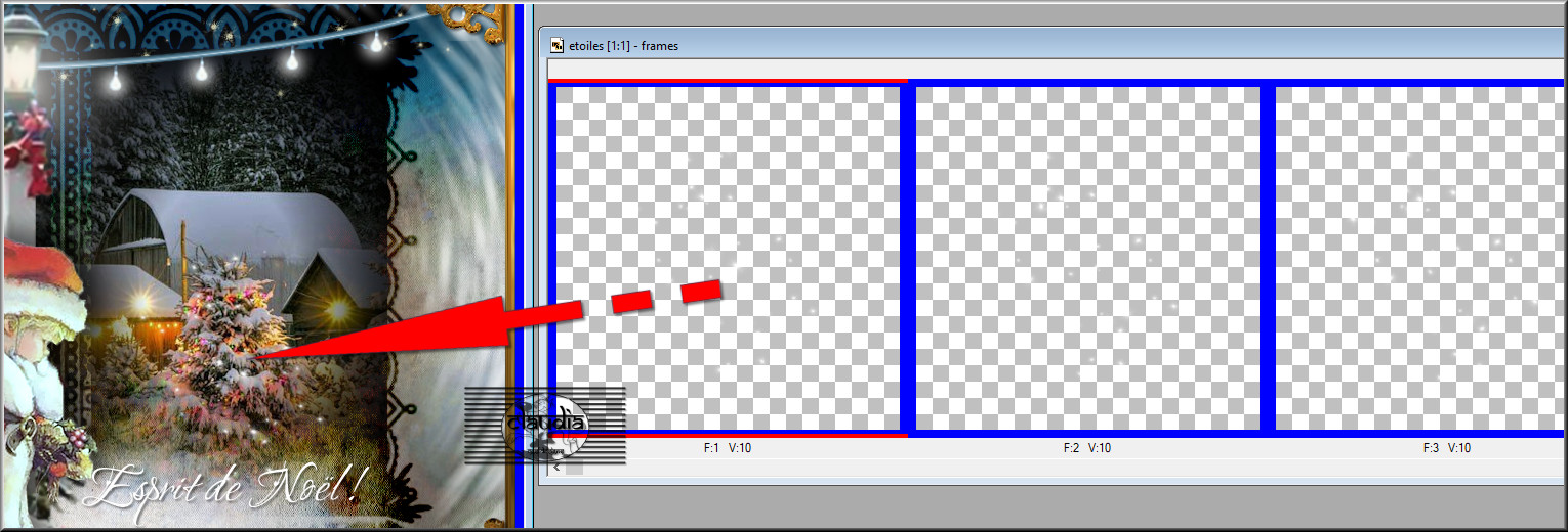 Sleep het bestand naar het 1ste frame van je werkje en laat de muisknop pas los als de animatie  op de juiste plaats staat