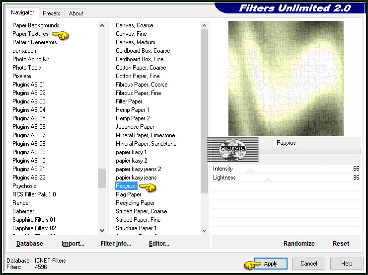 Effecten - Insteekfilters - <I.C.NET Software> - Filters Unlimited 2.0 - Paper Textures - Papyrus