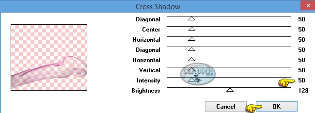 Instellingen filter Graphics Plus - Cross Shadow 