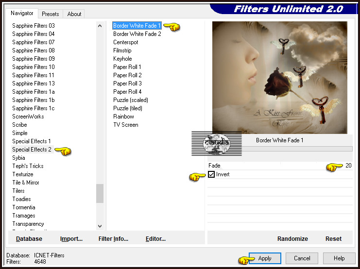 Effecten - Insteekfilters - <I.C.NET Software> - Filters Unlimited 2.0 - Special Effects 2 - Border White Fade 1 :
