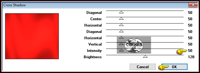 Effecten - Insteekfilters - Graphics Plus - Cross Shadow