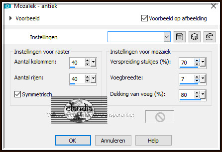 Effecten - Textuureffecten - Mozaïek - antiek