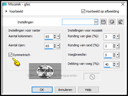 Effecten - Textuureffecten - Mozaïek - glas