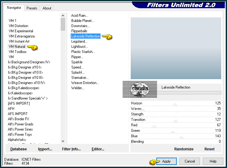 Effecten - Insteekfilters - <I.C.NET Software> - Filters Unlimited 2.0 - VM Natural - Lakeside Reflection