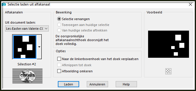 Selecties - Selectie laden/opslaan - Selectie laden uit alfakanaal : Sélection #2