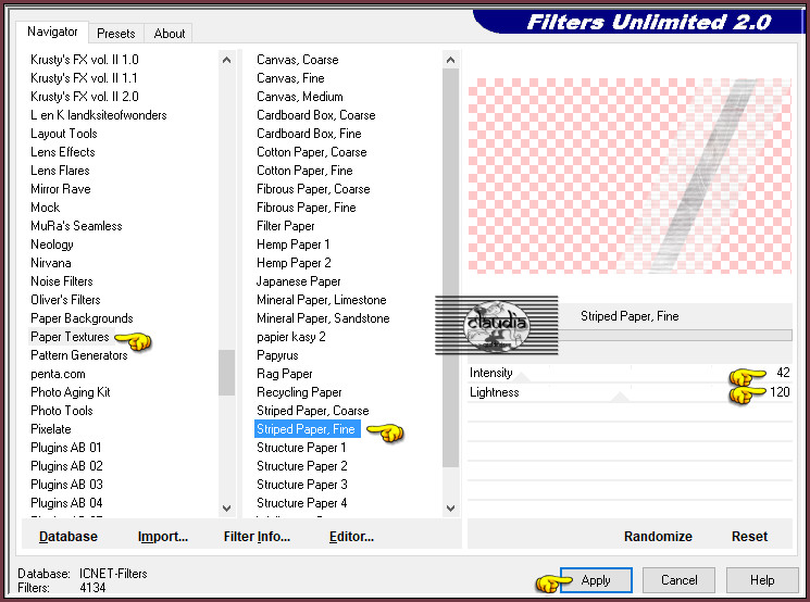 Effecten - Insteekfilters - <I.C.NET Software> - Filters Unlimited 2.0 - Paper Textures - Striped Paper, Fine