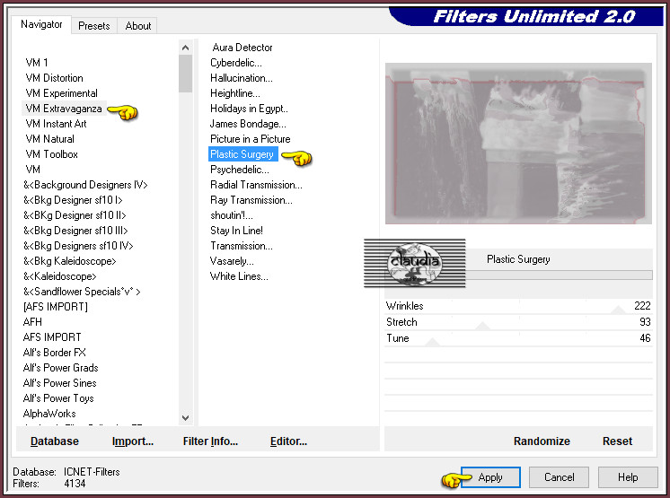 Effecten - Insteekfilters - <I.C.NET Software> - Filters Unlimited 2.0 - VM Extravaganza - Plastic Surgery