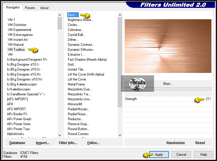 Effecten - Insteekfilters - <I.C.NET Software> - Filters Unlimited 2.0 - VM Toolbox - Blast