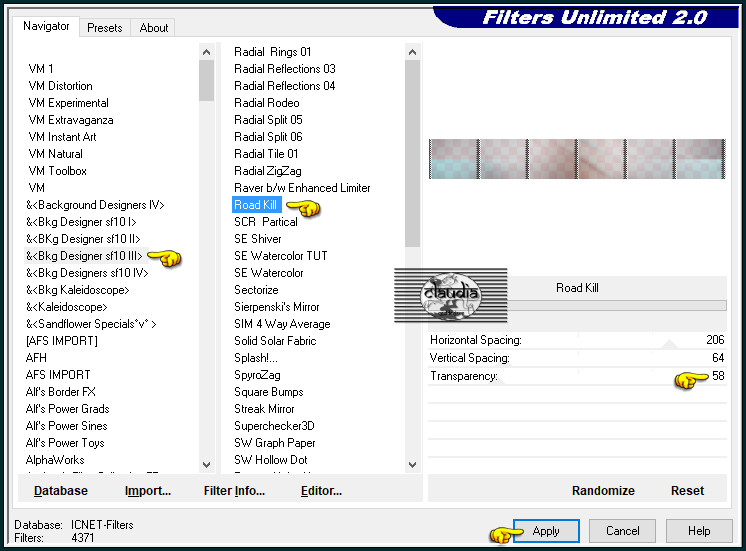 Effecten - Insteekfilters - <I.C.NET Software> - Filters Unlimited 2.0 -&<BKg Designer sf10 III> - Road Kill